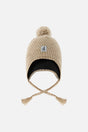 Winter Peruvian Knit Hat With Pompom Taupe-0