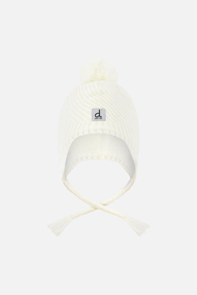 Winter Peruvian Knit Hat With Pompom Off-White-0