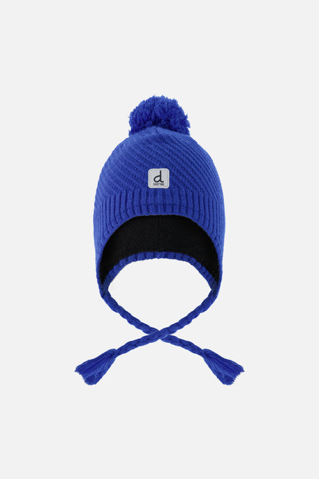 Winter Peruvian Knit Hat With Pompom Royal Blue-0
