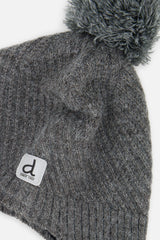 Winter Peruvian Knit Hat With Pompom Cool Dark Grey-3
