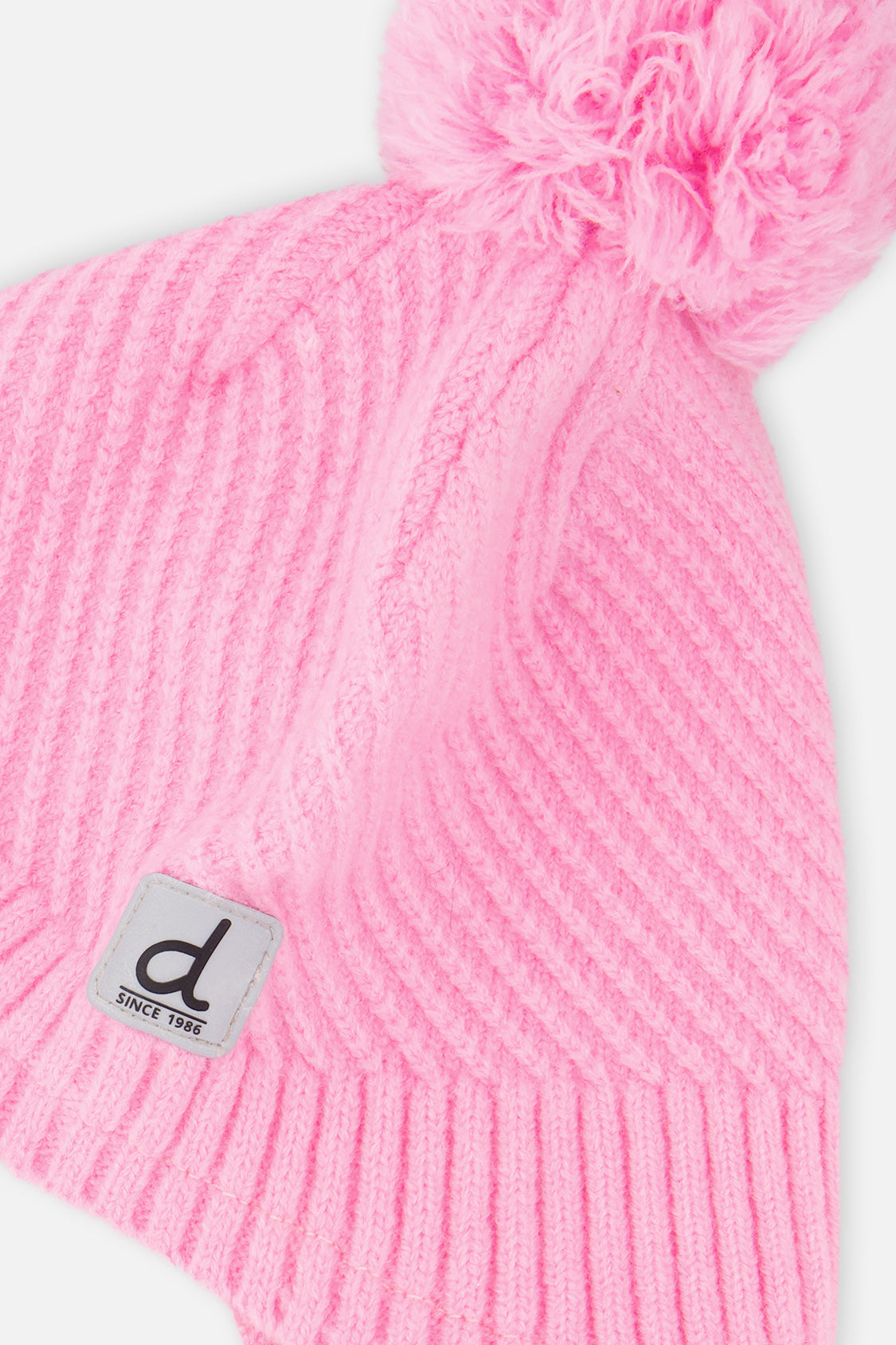 Winter Peruvian Knit Hat With Pompom Pink-3