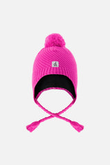 Winter Peruvian Knit Hat With Pompom Bright Pink-0