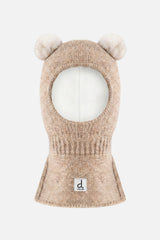 Baby Knit Bear Balaclava Light Taupe-0