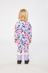 One Piece Thermal Underwear Purple Floral Print-3