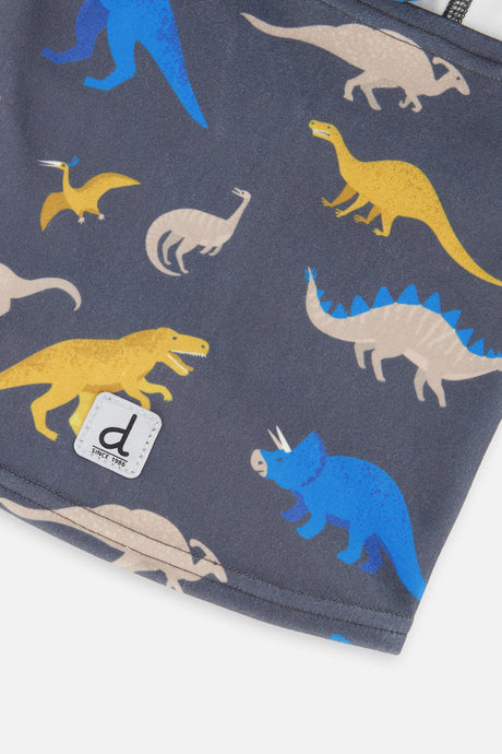 Brushed Jersey Balaclava Grey And Blue Dinosaur Print-3