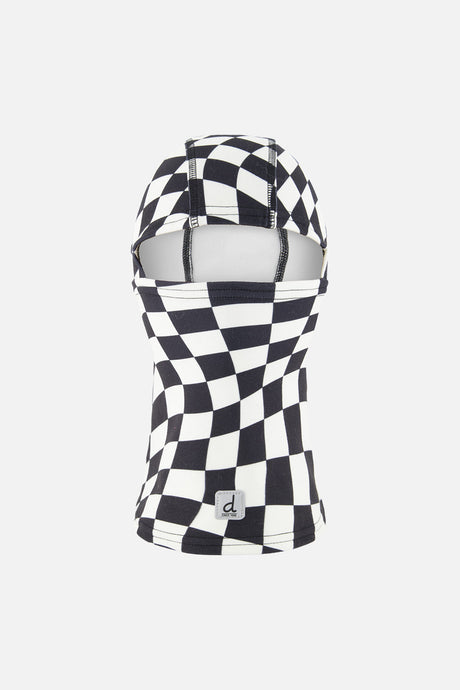 Brushed Jersey Balaclava White Checkered Print-0