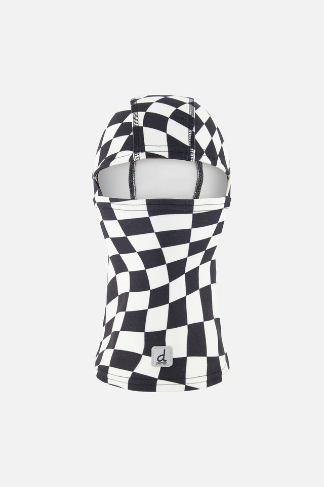 Brushed Jersey Balaclava White Checkered Print-0