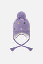 Winter Peruvian Knit Hat Violet With Pompom-0