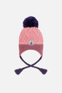 Baby Winter Peruvian Knit Hat With Pompom Pink And Mauve-0