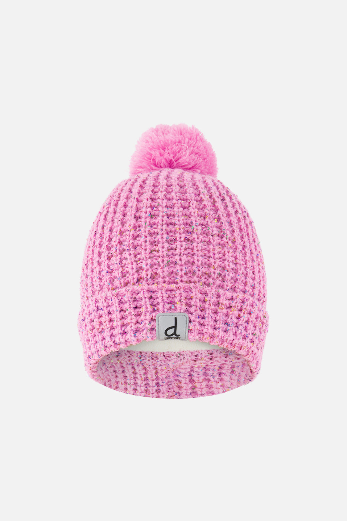 Winter Knit Hat With Pompom Pink-0