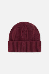 Winter Knit Hat Burgundy-2