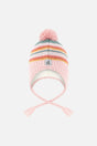 Winter Peruvian Knit Hat With Pompom Pink And Green Jacquard-0