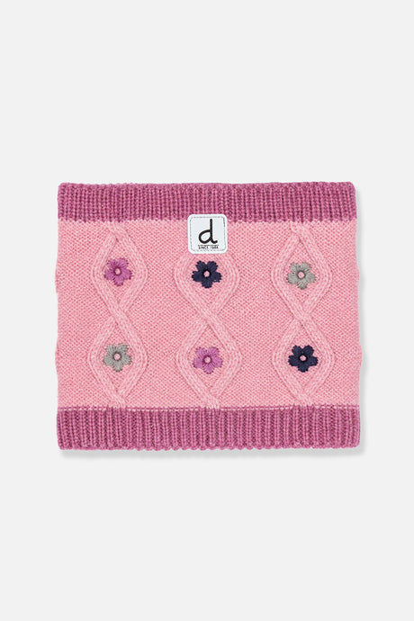 Baby Winter Knit Neckwarmer Pink And Mauve-0