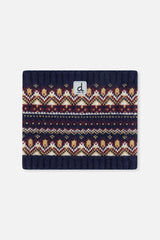 Winter Knit Neckwarmer Blue And Red Jacquard-0