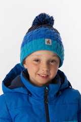 Winter Knit Hat With Pompom Dark Blue-1