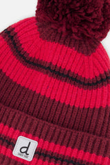 Winter Knit Hat With Pompom Burgundy-3