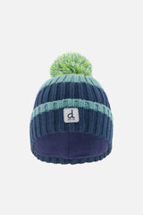 Winter Knit Hat With Pompom Dark Turquoise-0