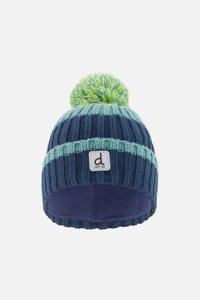Winter Knit Hat With Pompom Dark Turquoise-0