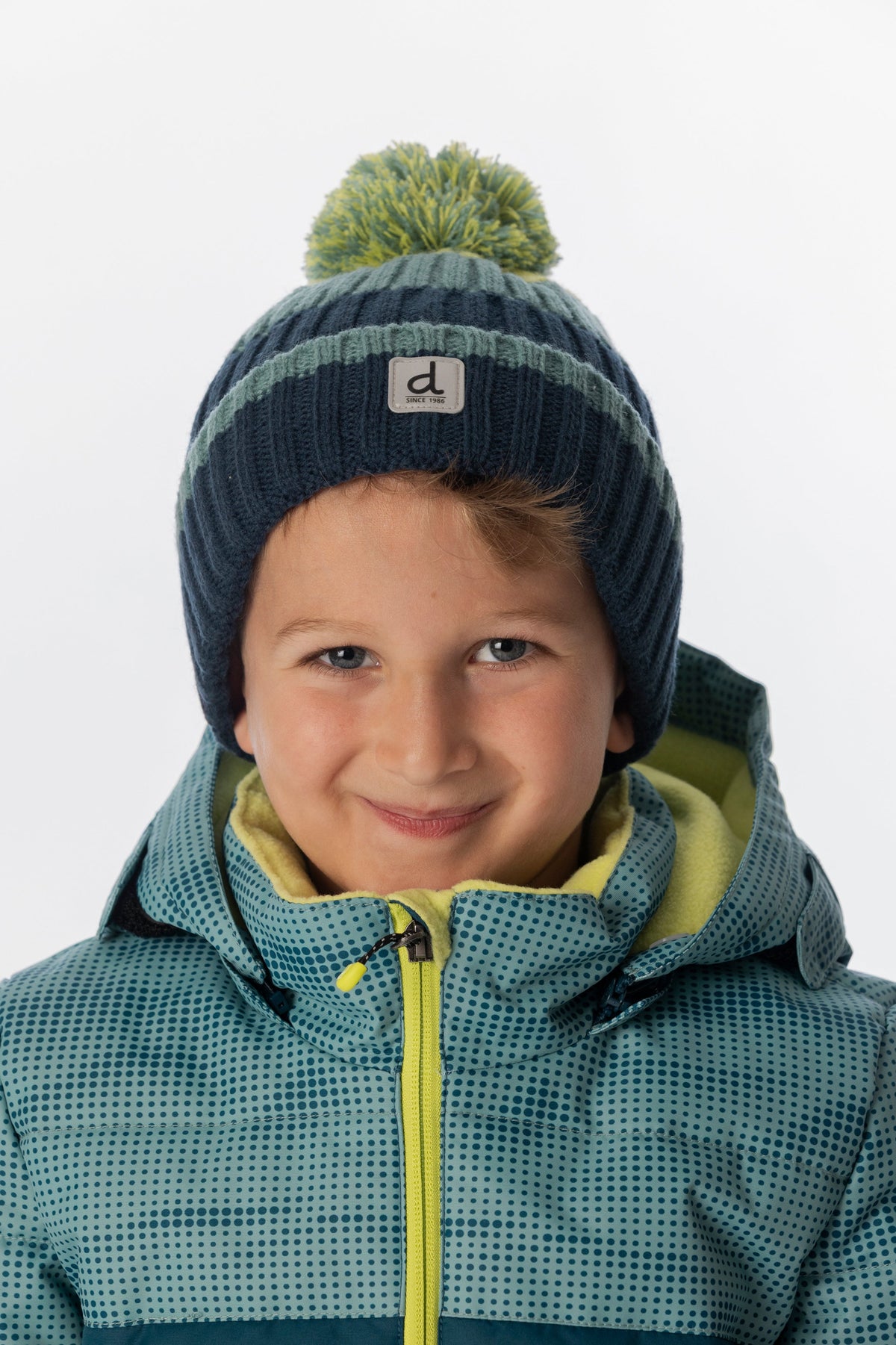Winter Knit Hat With Pompom Dark Turquoise-1