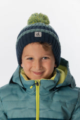 Winter Knit Hat With Pompom Dark Turquoise-1