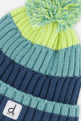 Winter Knit Hat With Pompom Dark Turquoise-3