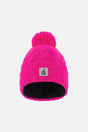 Winter Knit Hat With Pompom Bright Pink-0