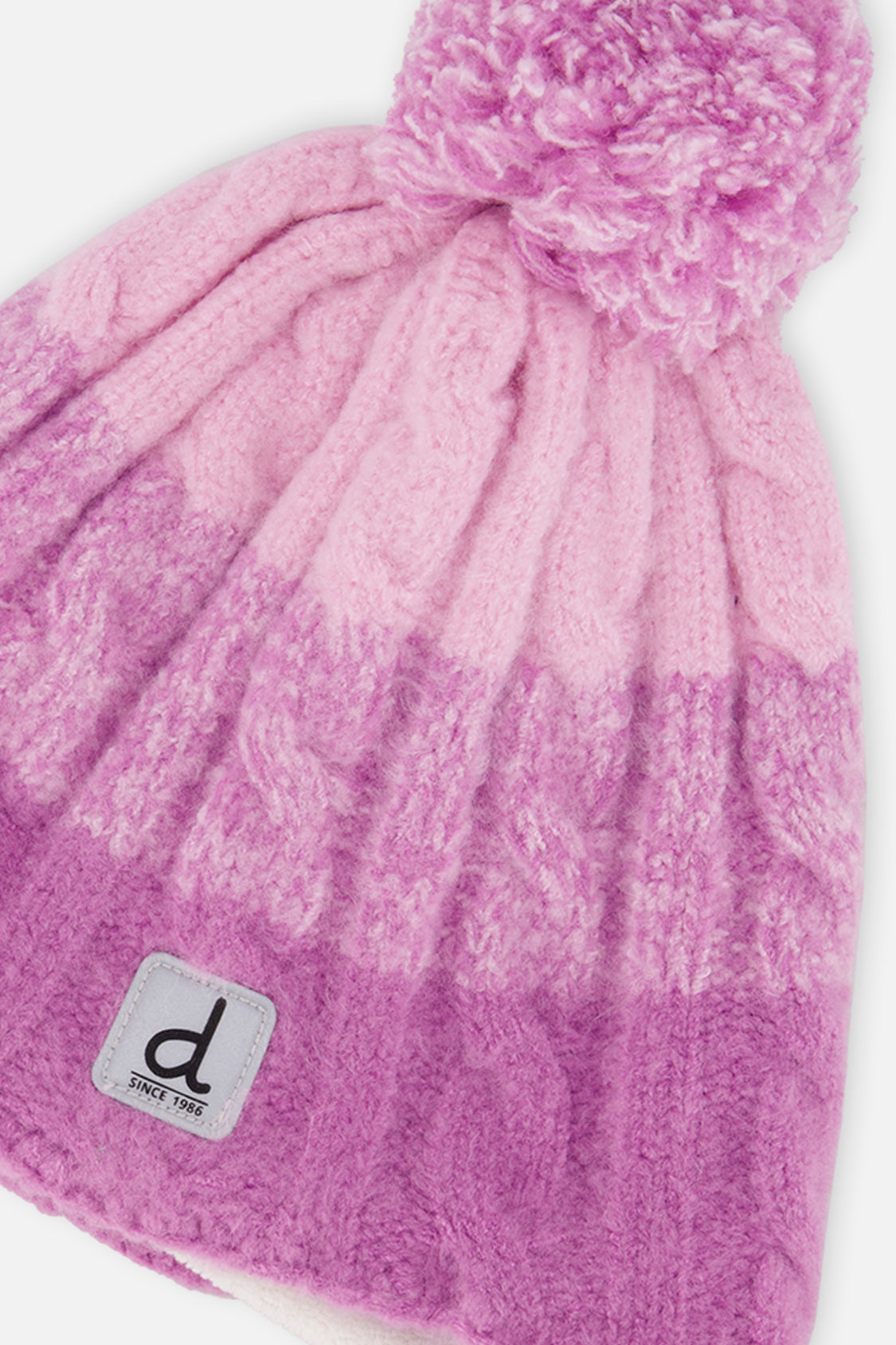 Winter Peruvian Knit Hat With Pompom Pinkish Violet-3