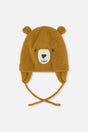 Baby Bear Winter Knit Hat With Ear Flaps And Ears Brown Sugar-0