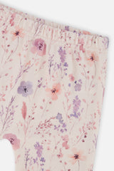 Organic Cotton Pants And Top Set Pink Printed Flowers-4