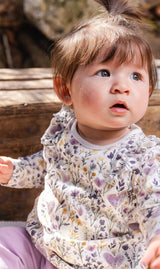 Organic Cotton Pant And Top Set Beige With Heart Print-1
