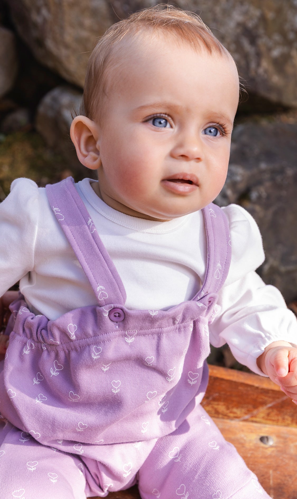 Organic Cotton Onesie And Overall Set Purple Floral Print-1