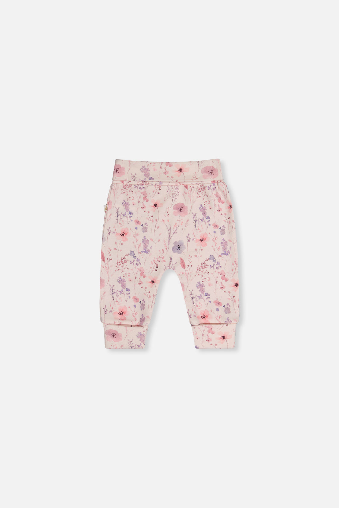 Organic Cotton Evolutive Pants Pink Printed Flowers-2