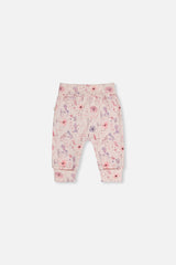 Organic Cotton Evolutive Pants Pink Printed Flowers-2