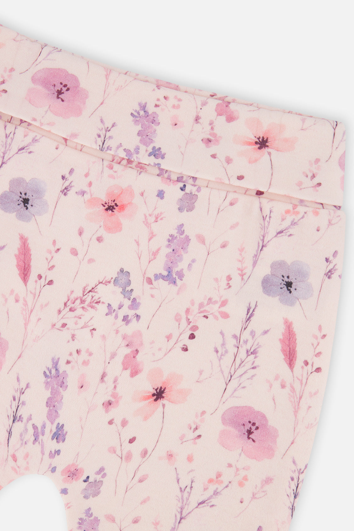 Organic Cotton Evolutive Pants Pink Printed Flowers-3