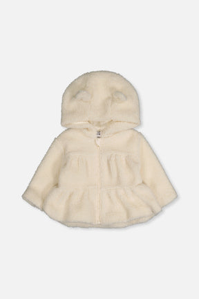 Hooded Zip Sherpa Jacket Off-White-0