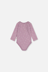 Organic Cotton Onesie Purple Floral Print-3