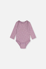 Three Pack Organic Cotton Onesie Purple Floral Print-2