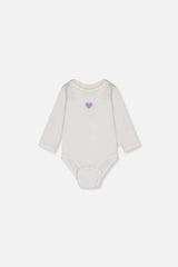 Three Pack Organic Cotton Onesie Purple Floral Print-1