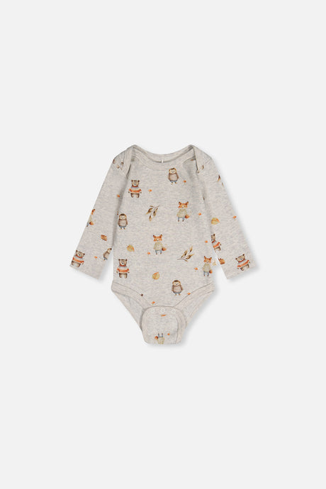 Three Pack Organic Cotton Onesie Brown Printed Hedgehogs-3