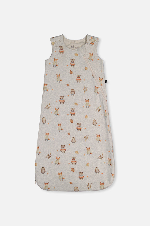 Organic Cotton Sleep Sack Beige Animal Print-0