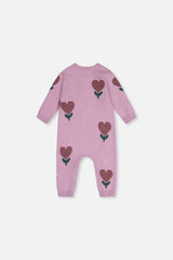 Knitted Intarsia Romper Lilac-2