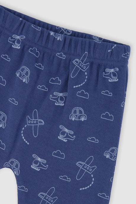Organic Cotton Pants And Top Set Sky Blue-4