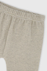 Deux par Deux baby boys top and pants set in brown and white stripes, additional view