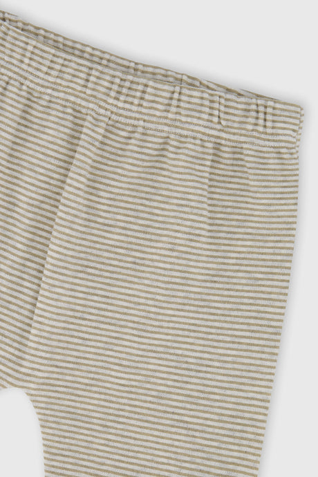 Deux par Deux baby boys top and pants set in brown and white stripes, additional view