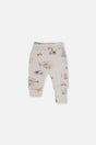 Organic Cotton Evolutive Pants Beige Printed Airplanes-0