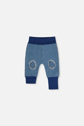 French Terry Denim Evolutive Pants Light Blue Denim-0
