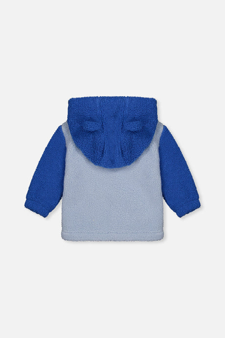Sherpa Hooded Jacket Blue-2