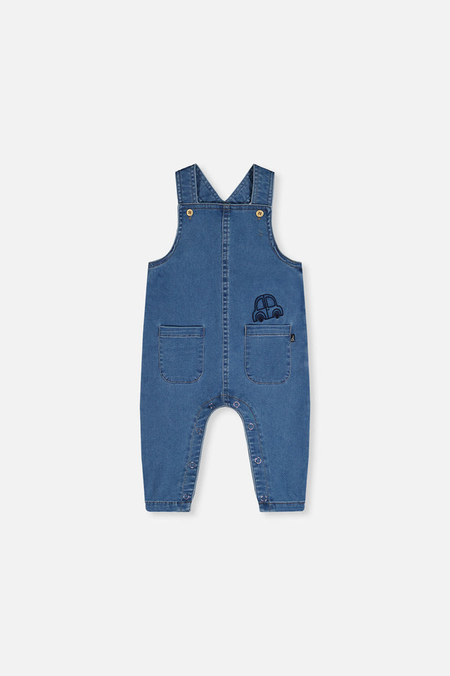 French Terry Denim Overall Light Blue Denim-0