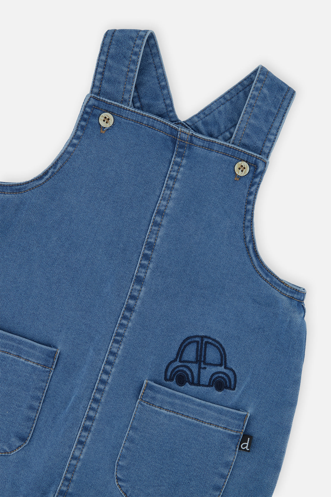 French Terry Denim Overall Light Blue Denim-3