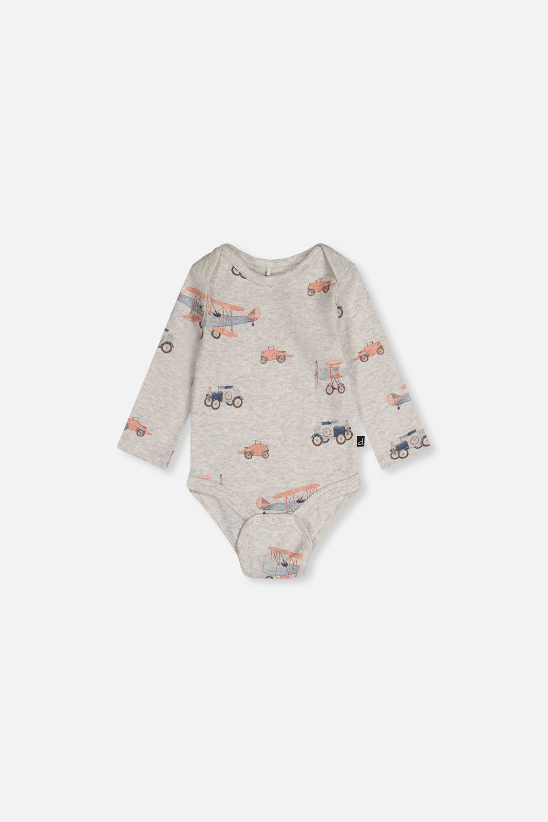 Organic Cotton Onesie Beige Printed Airplanes-2